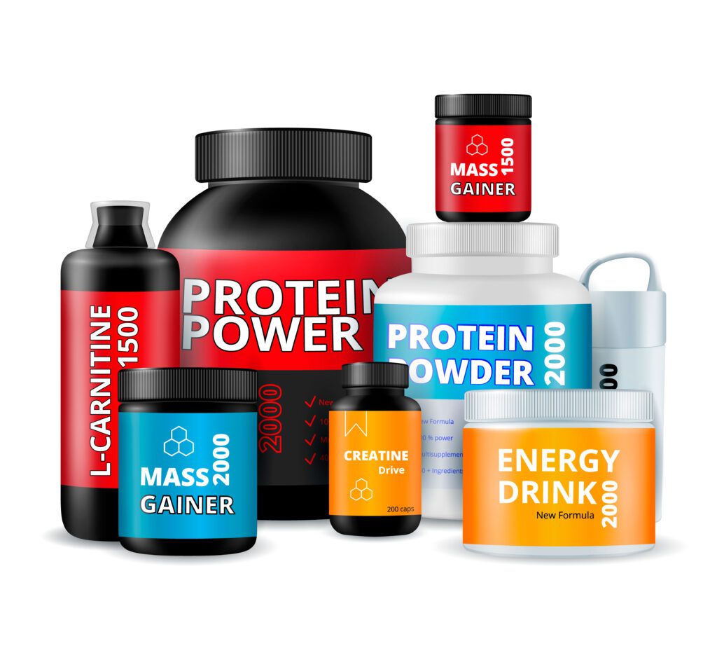 Fitness Supplements Bottles